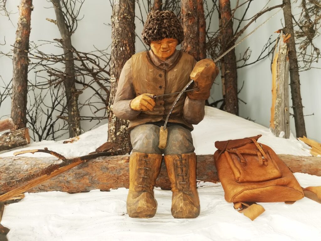 foto av skogsarbetare norsjö skidlöparmuseum foto PatricaCowern